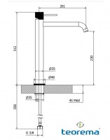 MEDIDAS MONOMANDO LAVABO LAB 3.0 TEOREMA
